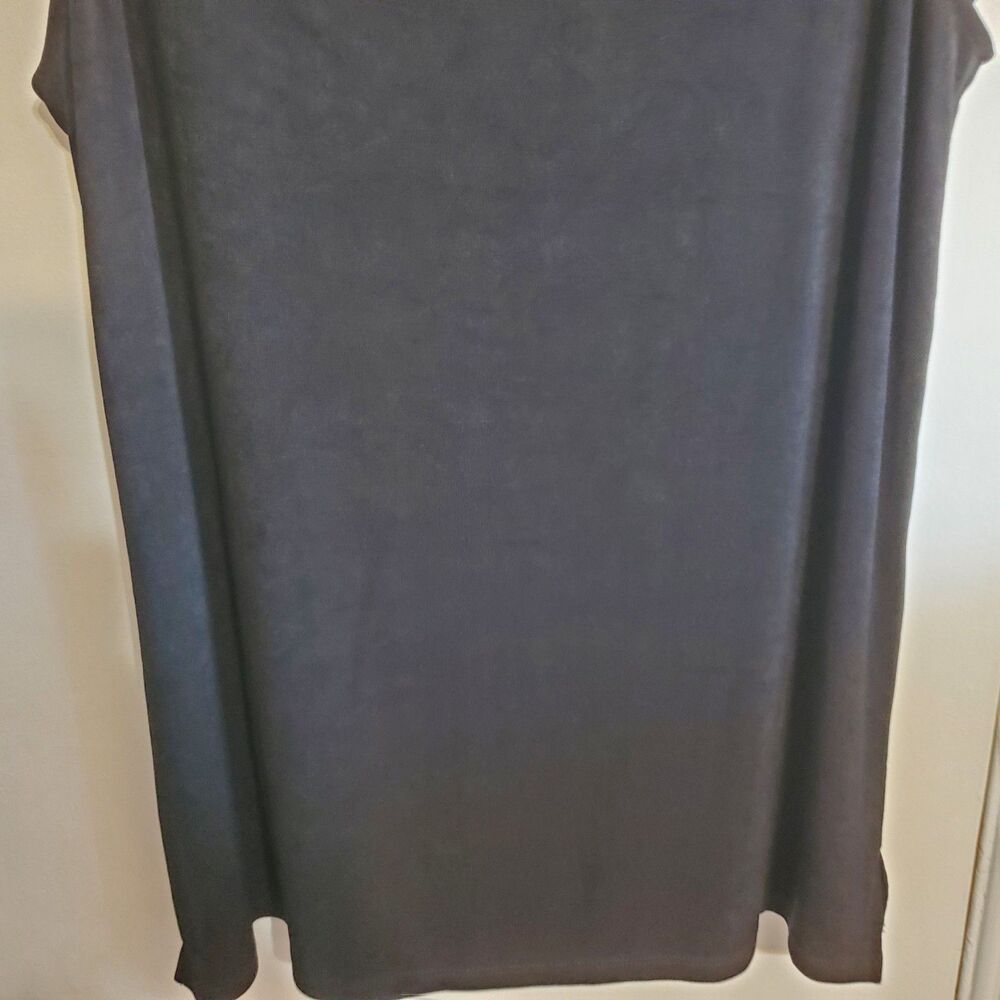 Chicos Travelers Black Slinky ribbed Tank Top Size 2 12/14 Classic Minimal casua - Picture 3 of 10